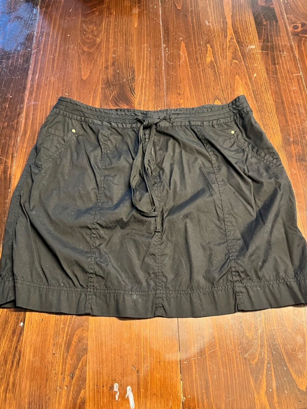 Charter Club Black Cargo Tie Cotton Midi Skirt Women’s Plus 20W